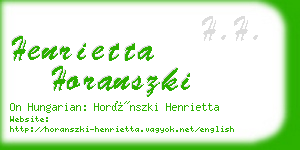 henrietta horanszki business card